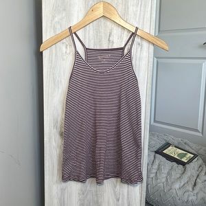 Maroon and White striped tanktop